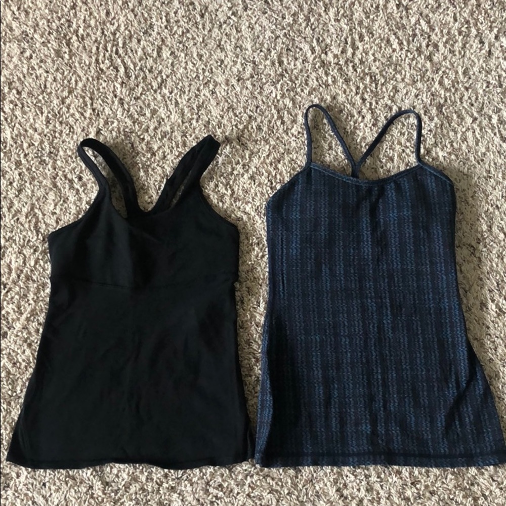 Used lululemon tanks (lot of 2) black blue sz 4